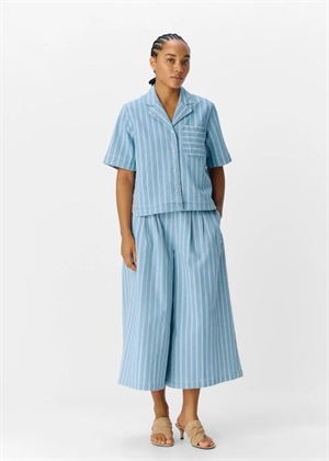 Elsie denim ss skjorte Light Blue/White Object 